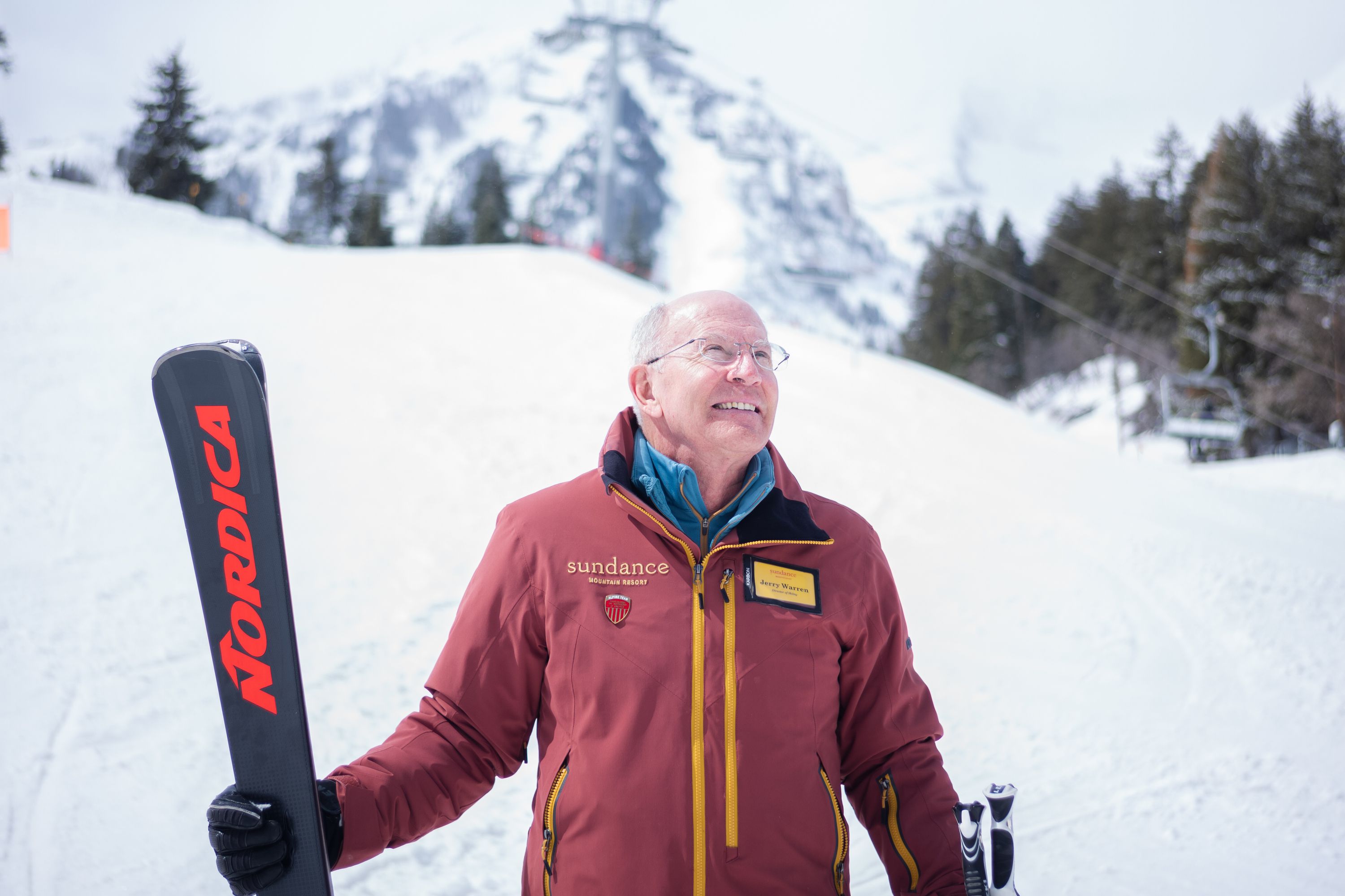 Jerry Warren, Sundance’s director of skiing, poses for a portrait at Sundance Ski Resort on March 30. Warren has decided, at age 75, this will be his last ski season working full time.