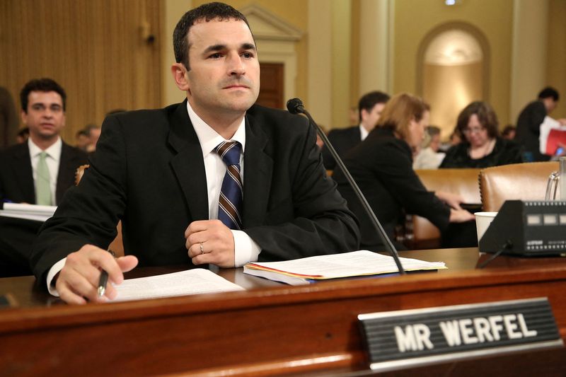 Acting Internal Revenue Service Commissioner Danny Werfel takes his seat to testify before a House Ways and Means Committee hearing on the status of the IRS's targeting of political groups, on Capitol Hill in Washington, June 27, 2013.