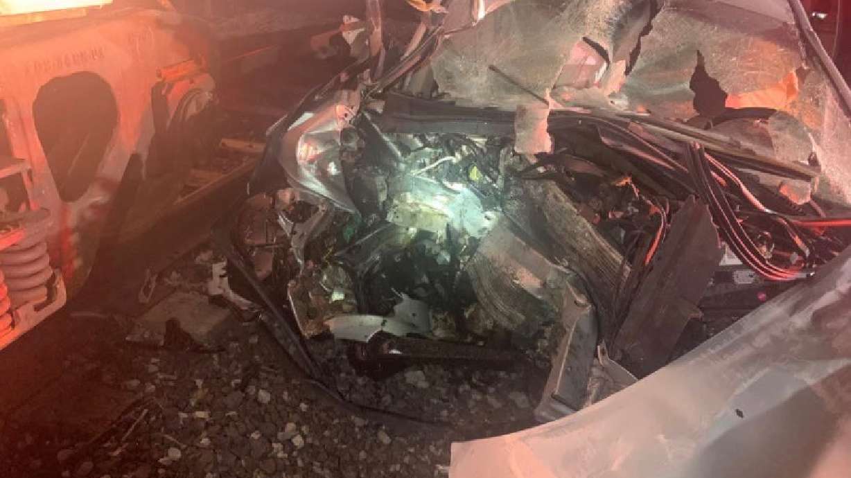 A woman is in critical condition after her car collided with a train near Deweyville early Sunday.