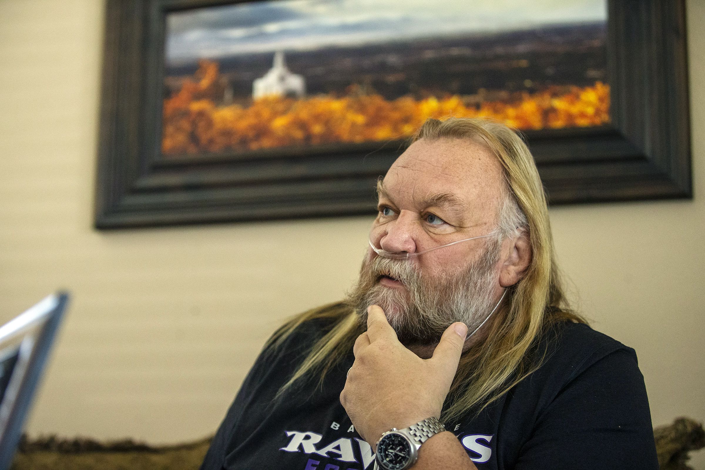 Stan Ellsworth talks about his road to recovery from COVID-19 on Monday, July 6, 2020, at his hime in Draper. Ellsworth died on March 30, 2023.