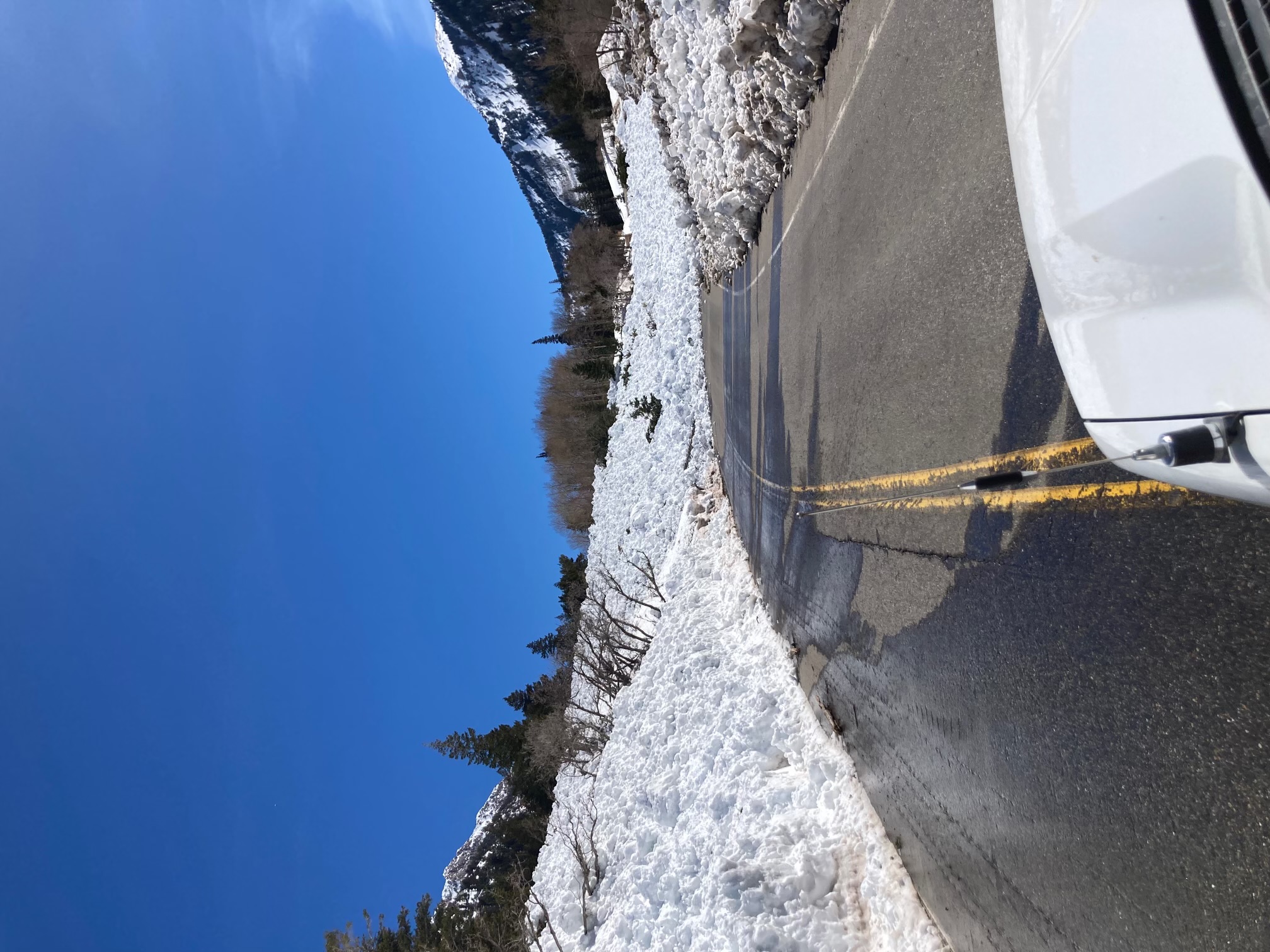 A wet avalanche covered state Route 210 Monday morning in the White Pine chutes area of Little Cottonwood Canyon.
