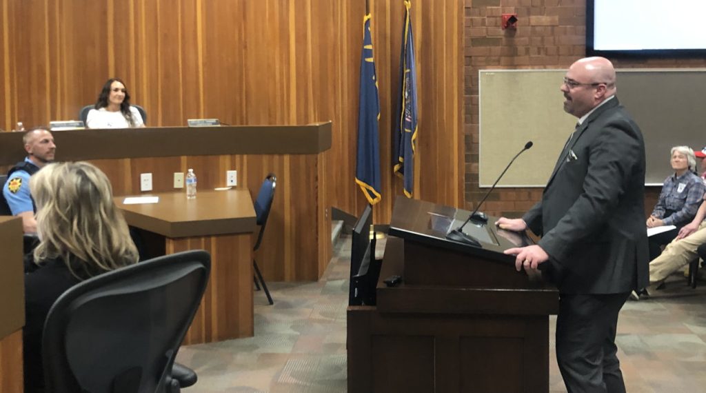 Jim Bolser, the city of St. George’s new community development director, speaks to the St. George City Council Thursday.