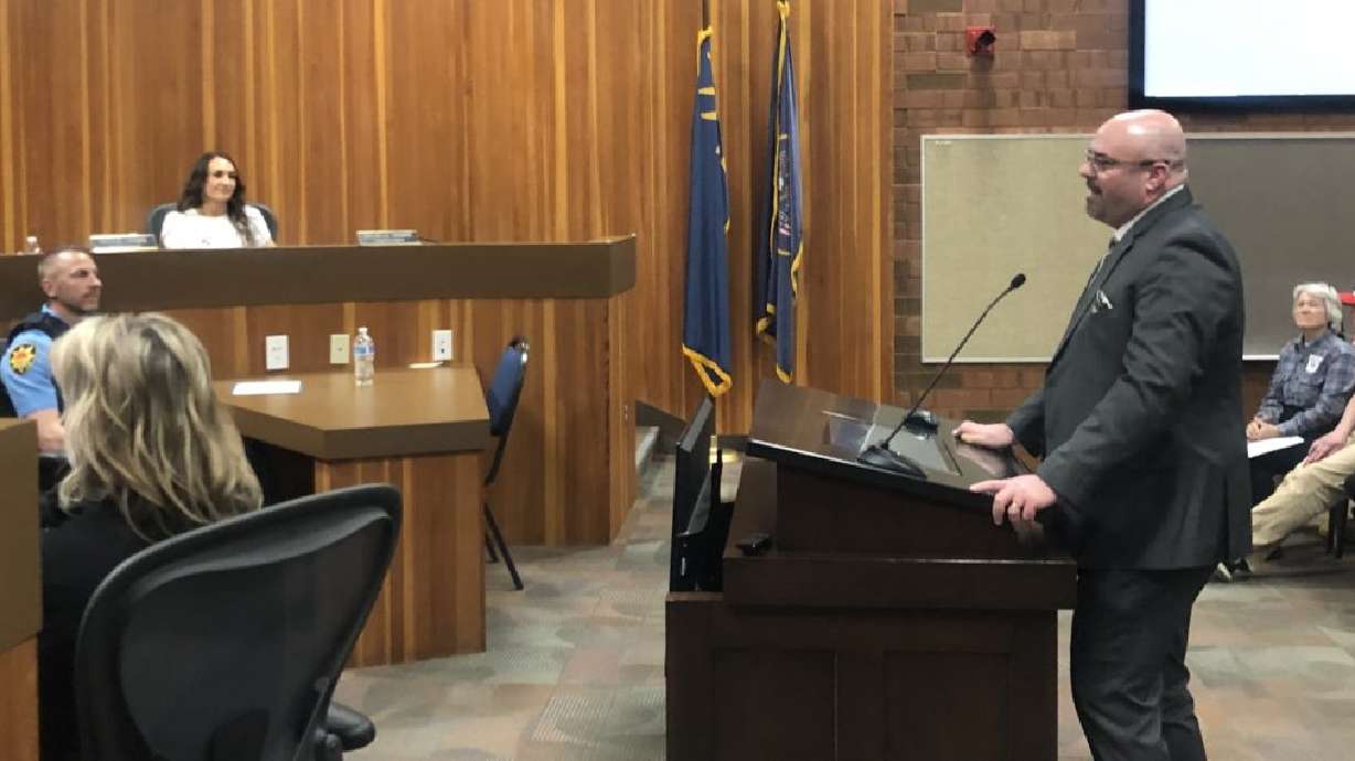 Jim Bolser, the city of St. George’s new community development director, speaks to the St. George City Council Thursday.