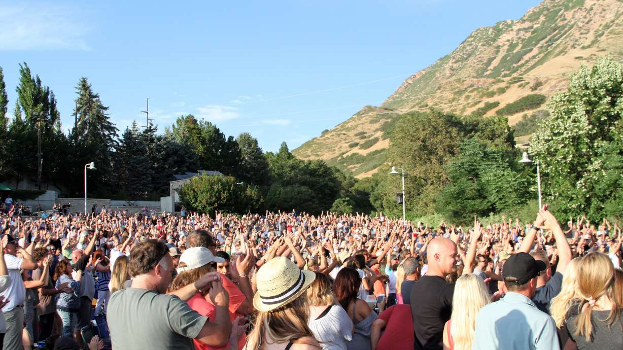 Concertgoers enjoy the Retro Futura concert at Red Butte Garden in Salt Lake City in 2017. Red Butte Garden announced its lineup for the 2023 concert series on Tuesday.