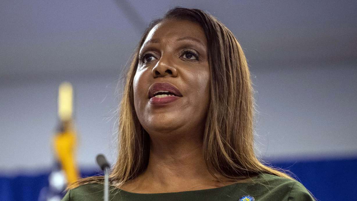 New York Attorney General Letitia James speaks Sept. 21, 2022, in New York. Embattled electronic cigarette-maker Juul Labs Inc. will pay $462 million to six states and the District of Columbia, the largest settlement the company has reached so far for its role in the youth vaping surge, James said Wednesday.