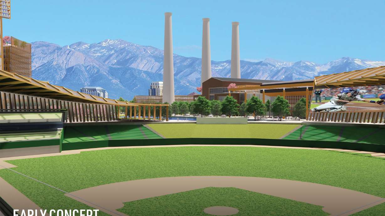 Renderings released Wednesday depict what a new Major League Baseball stadium could look like in the Power District located on North Temple in Salt Lake City, according to Big League Utah, a group described as a broad community coalition.
