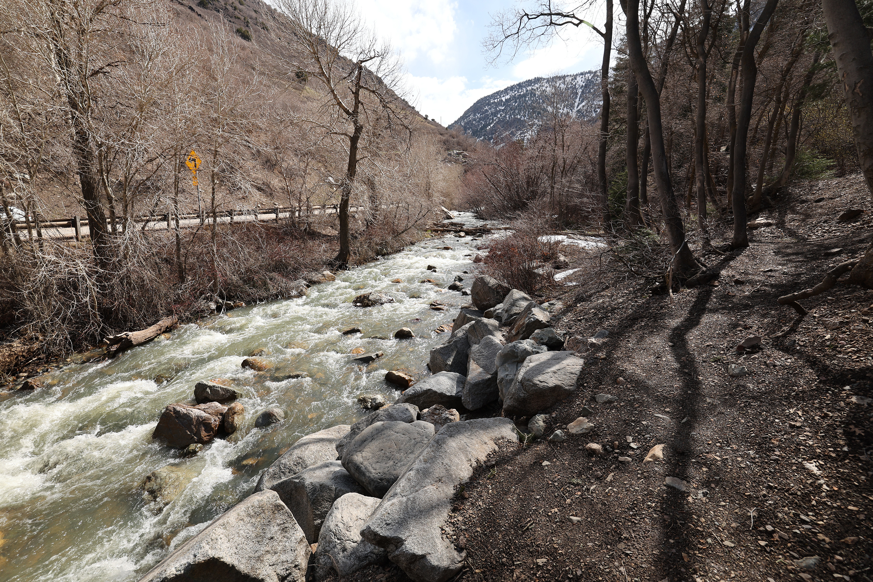 Water rushes down Big Cottonwood Creek in Big Cottonwood Canyon on April 14. Holladay declared a local state of emergency Tuesday to help the city manage flood risks posed by runoff.