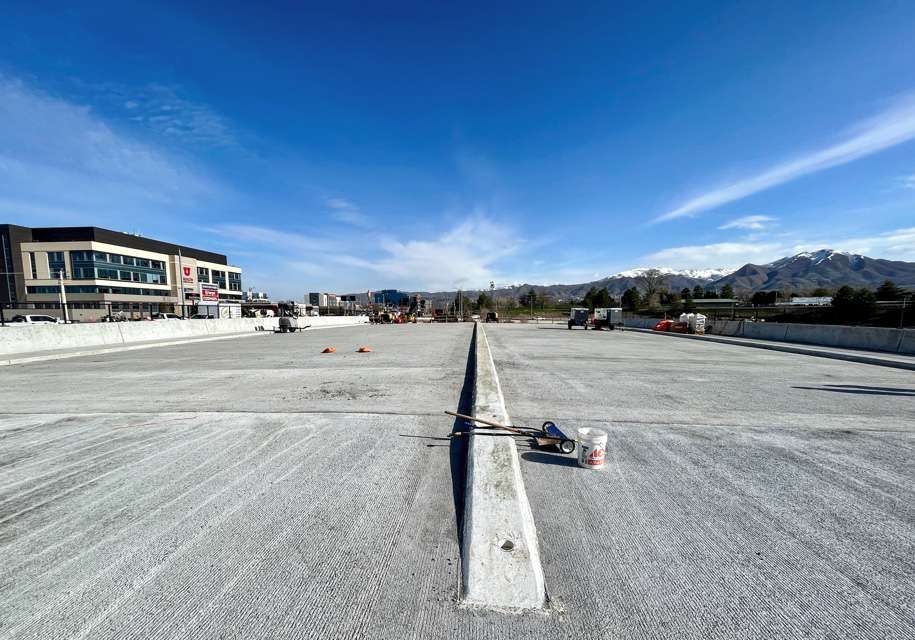 The new 172-foot-wide 1300 East bridge over I-80 on Friday. The bridge was built next to the old bridge and will be moved over to replace the old bridge this weekend.