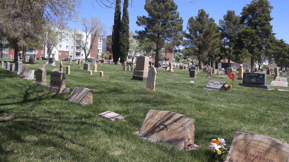 The Downtown Cemetery in St. George, pictured Friday. City officials are looking at reclaiming unused cemetery plots purchased prior to 1963.