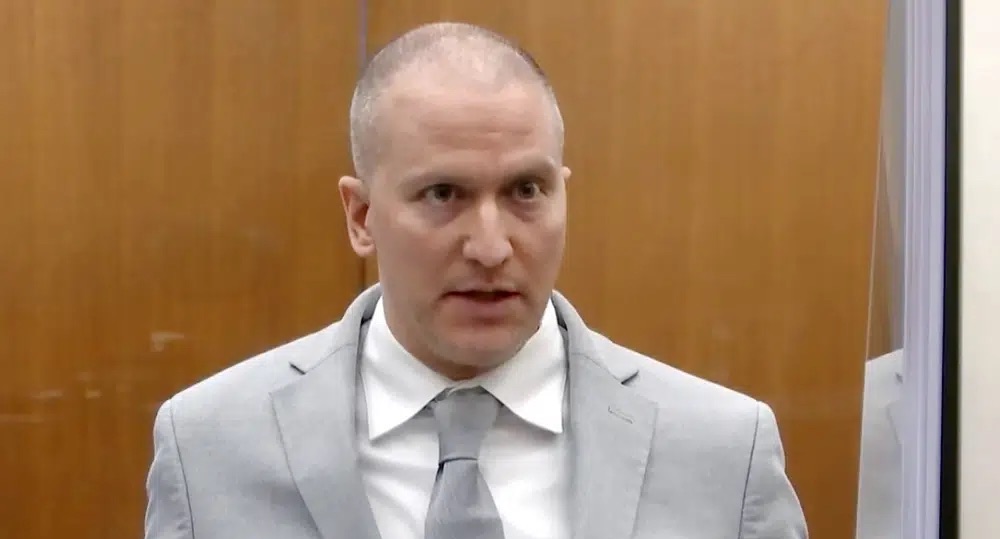 Former Minneapolis police officer Derek Chauvin addresses the court at the Hennepin County Courthouse on June 25, 2021, in Minneapolis. The Minnesota Court of Appeals on Monday upheld the most serious murder conviction against Chauvin for the killing of George Floyd. 