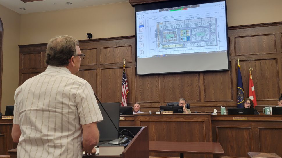 Pioneer Pointe developer Clayton Leavitt speaks to the Santa Clara City Council, Santa Clara, Wednesday. Developers and residents battled in the Santa Clara Council meeting Wednesday night.