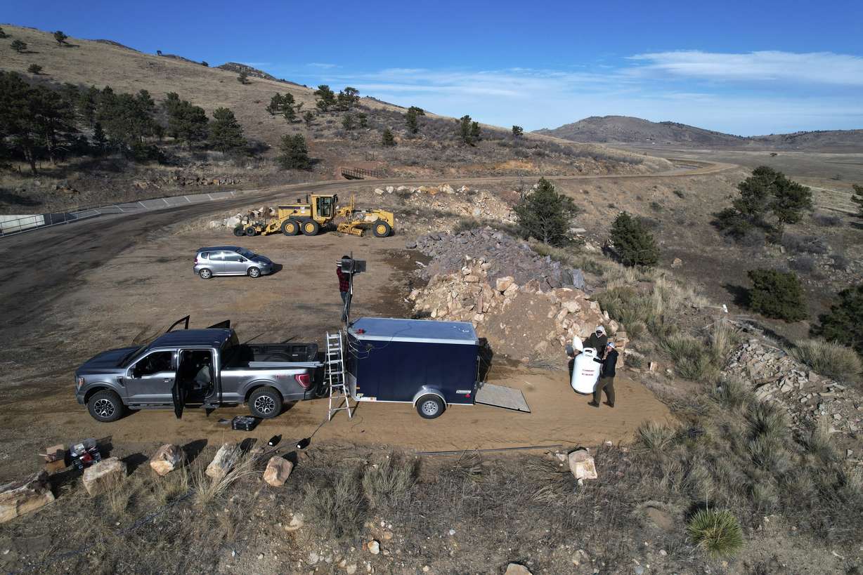 Cloud seeding equipment is installed on Dec. 3, 2022, in Lyons, Colo. Snow is at the heart of the Cammans family business, Utah-based North American Weather Consultants, which holds cloud seeding contracts throughout the Rocky Mountain region.