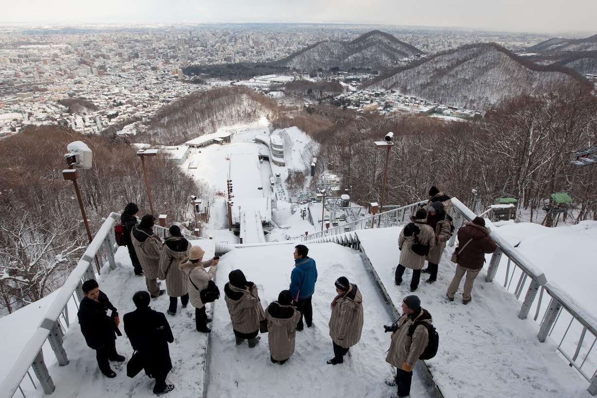 The Okurayama Ski Jump Stadium, used in 1972 Winter Olympic games, in Sapporo, Japan is seen on February 3, 2009.