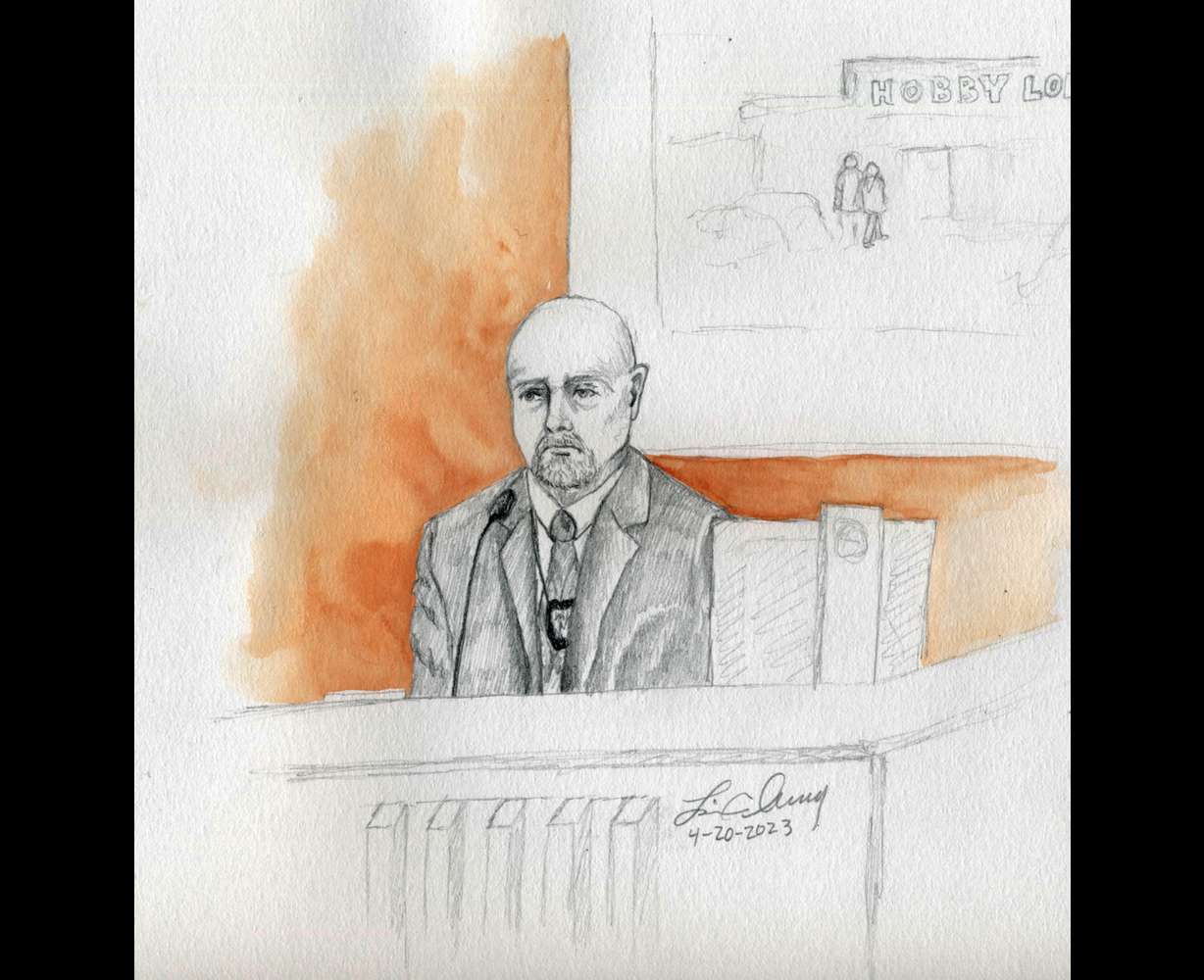 Rexburg Police Sgt. David Stubbs testifies in the Lori Vallow Daybell murder trial on Thursday.