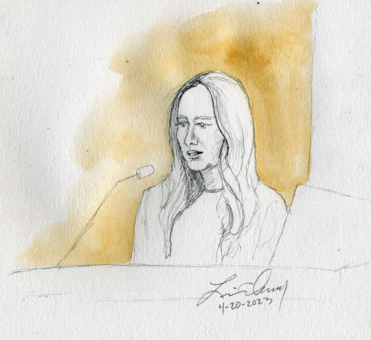 Sydney Schenk testifies in the Lori Vallow Daybell murder trial in Boise on Thursday.