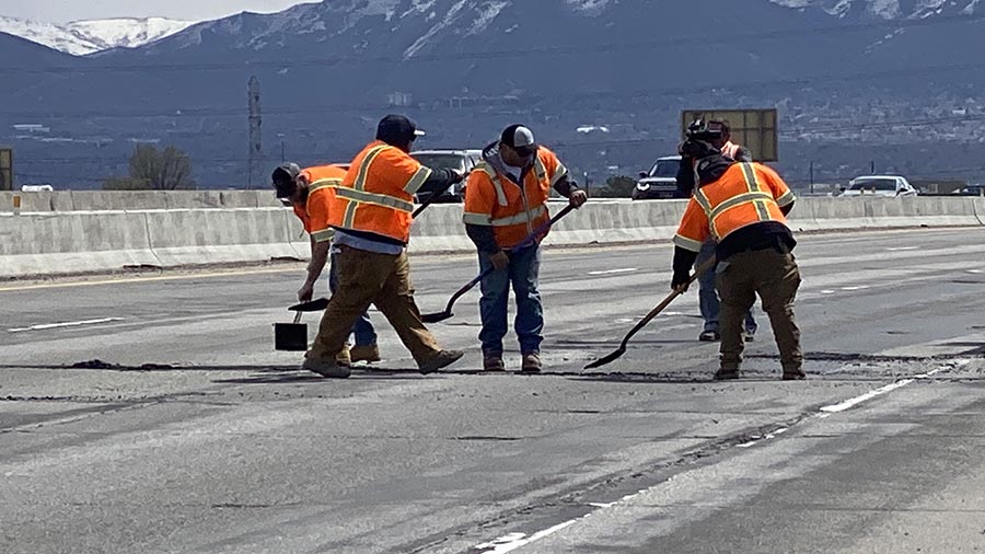 UDOT workers brave traffic and weather to fill potholes