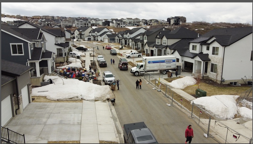 Two previously condemned homes located at 2463 and 2477 E. Springtime Road, in Draper, collapsed and slid down the hill overnight Saturday. One of the two other homes evacuated is also at risk of sliding, city officials said Monday.