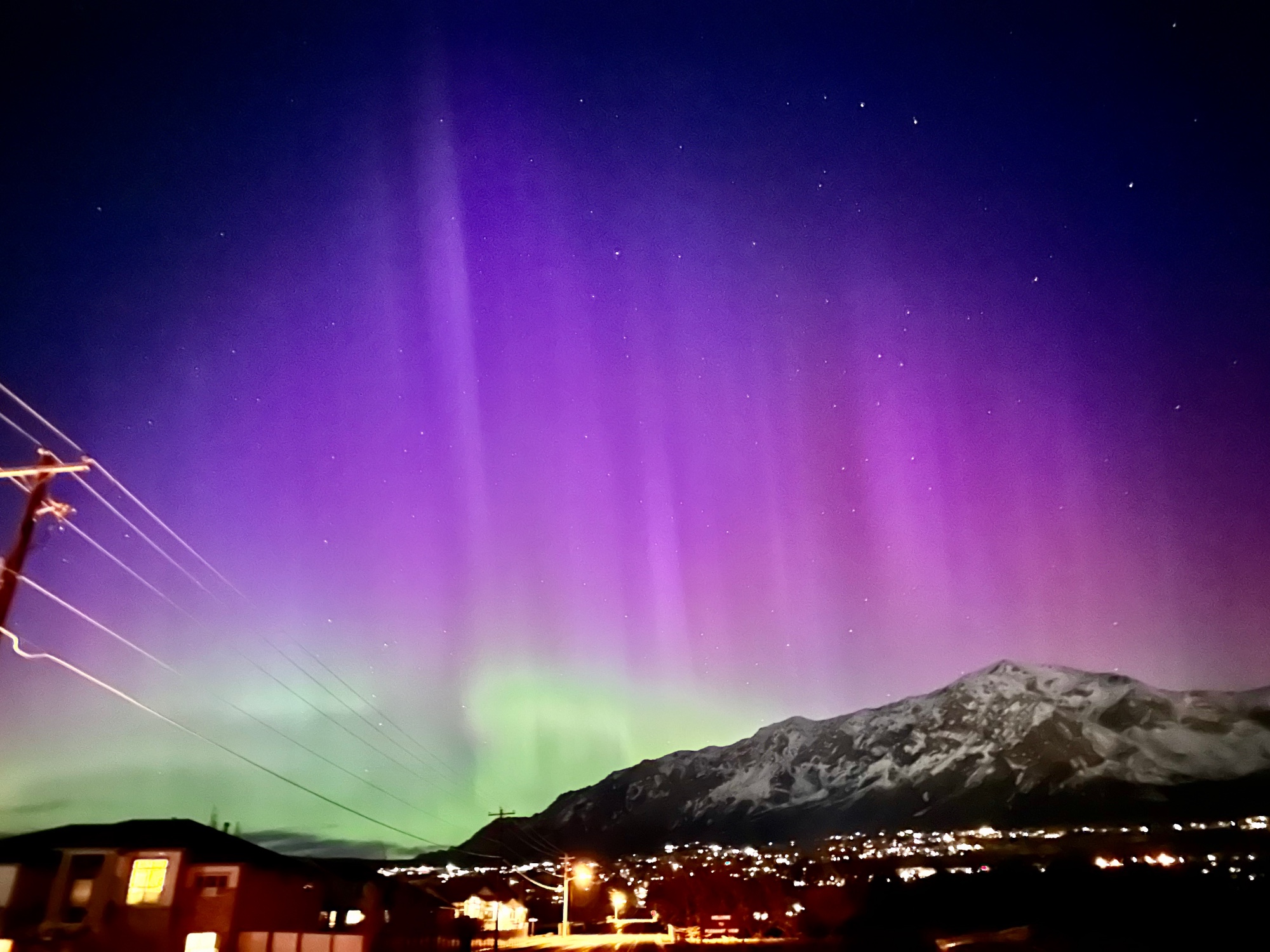 Aurora borealis, also known as the northern lights, lit up skies across northern Utah overnight. This photo is from North Ogden.