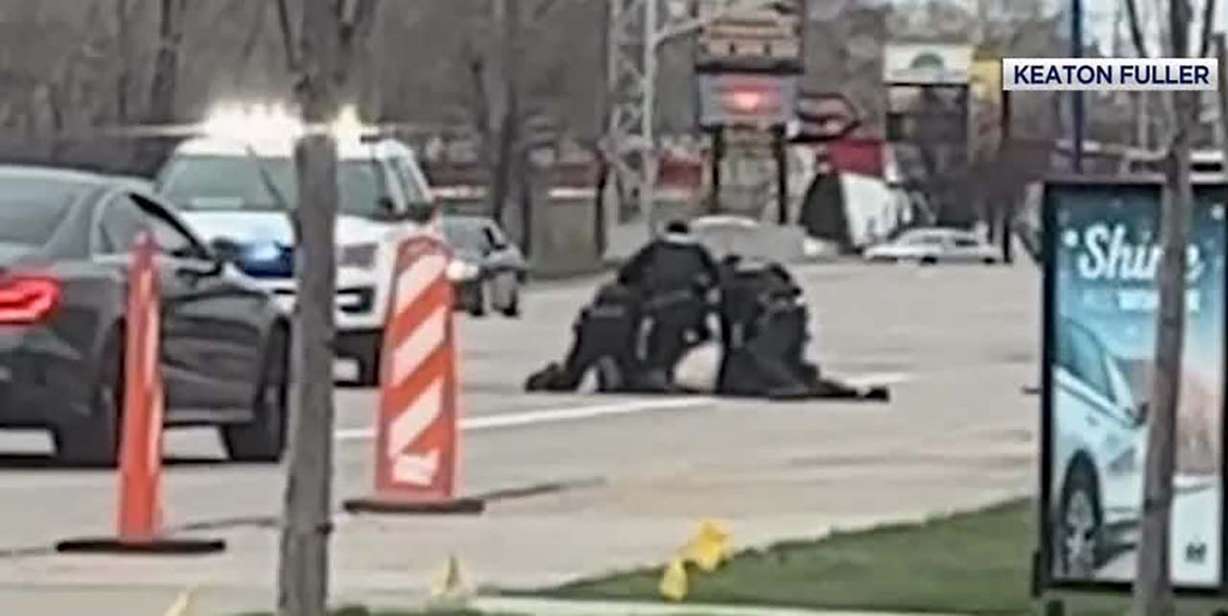 Video taken by Keaton Fuller shows police officers punching a suspect in Ogden, Saturday