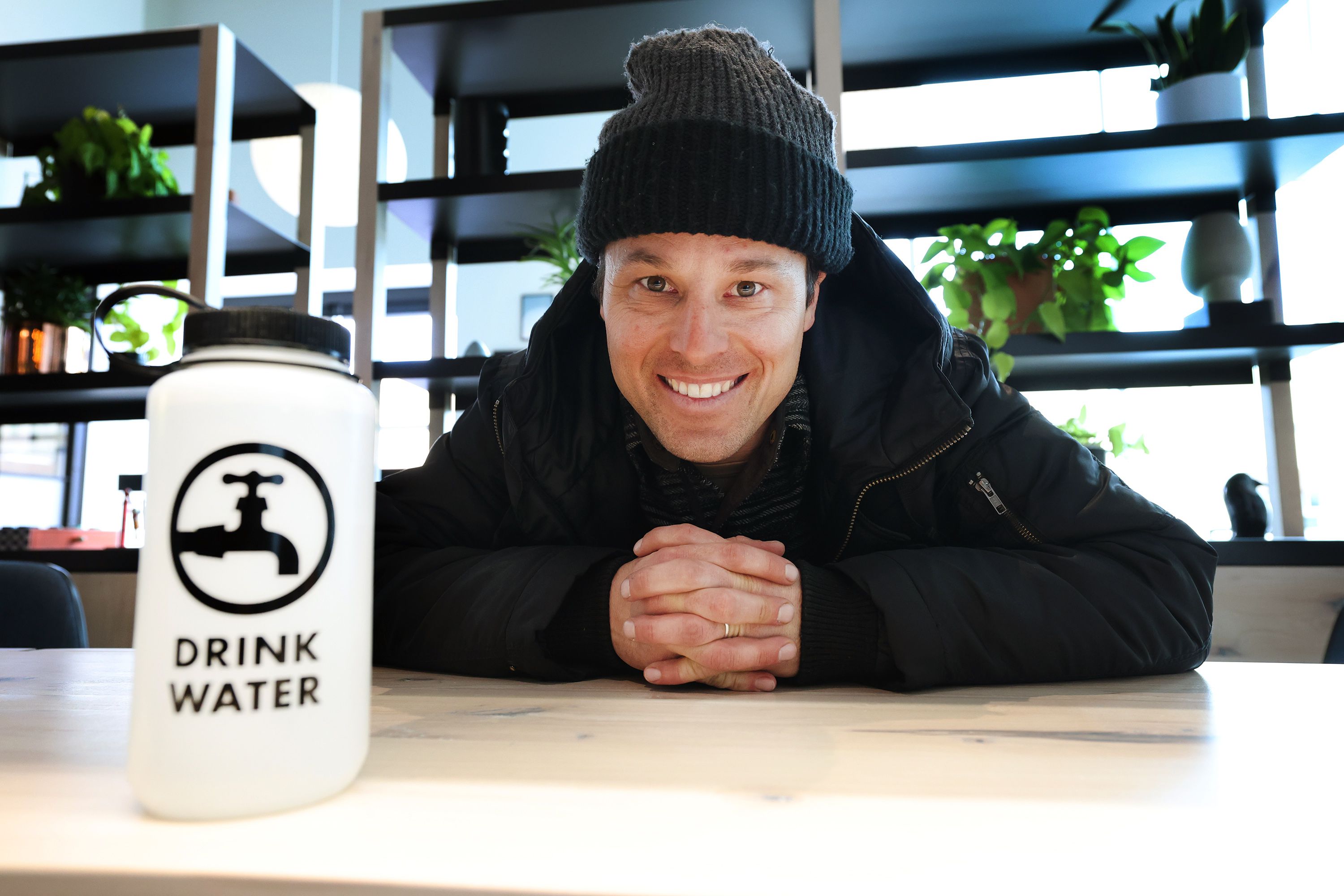 Stephen Fox, co-founder of Drink Water, a website that encourages people to drink water, talks about how the company started and what it is about in Park City on March 27.