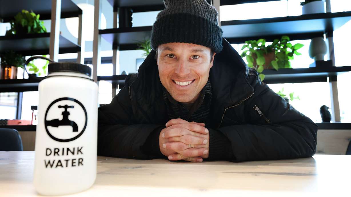 Stephen Fox, co-founder of Drink Water, a website that encourages people to drink water, talks about how the company started and what it is about in Park City on March 27.