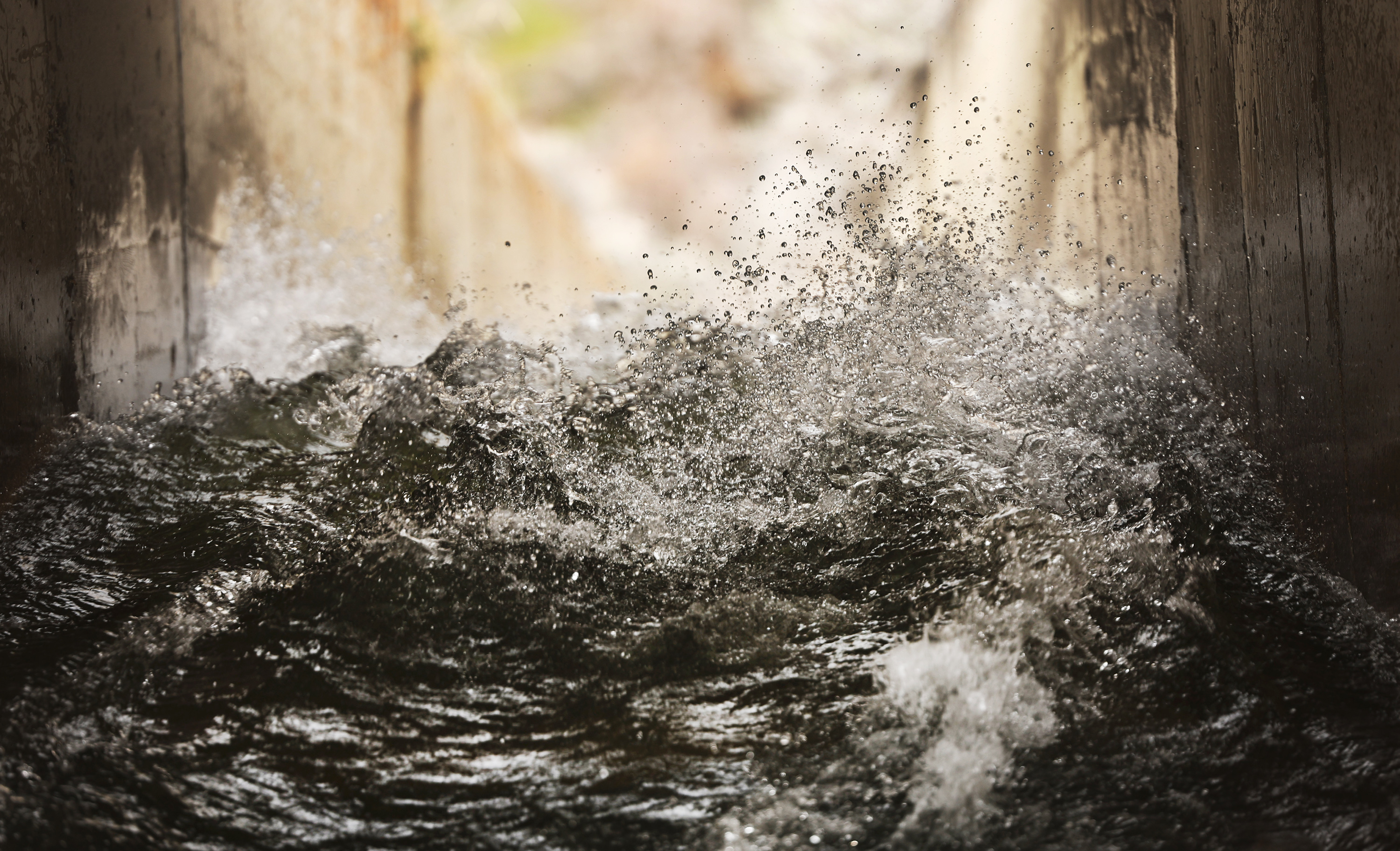 Water moves through a culvert April 25, 2023. With reservoir levels high, more water may be redirected to the Great Salt Lake this spring to avoid flooding concerns.