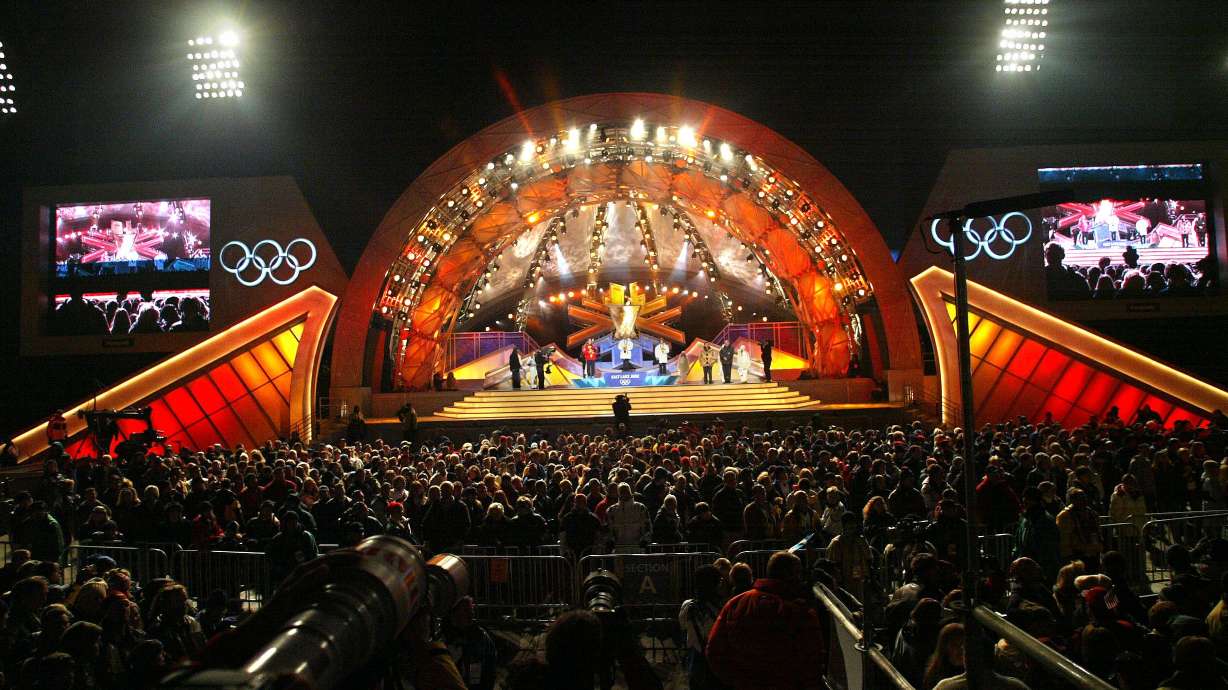 The Olympic Medals Plaza in Salt Lake City is pictured on Feb. 17, 2002. Sites are still needed for Winter Games medals plaza, big air competitions.
