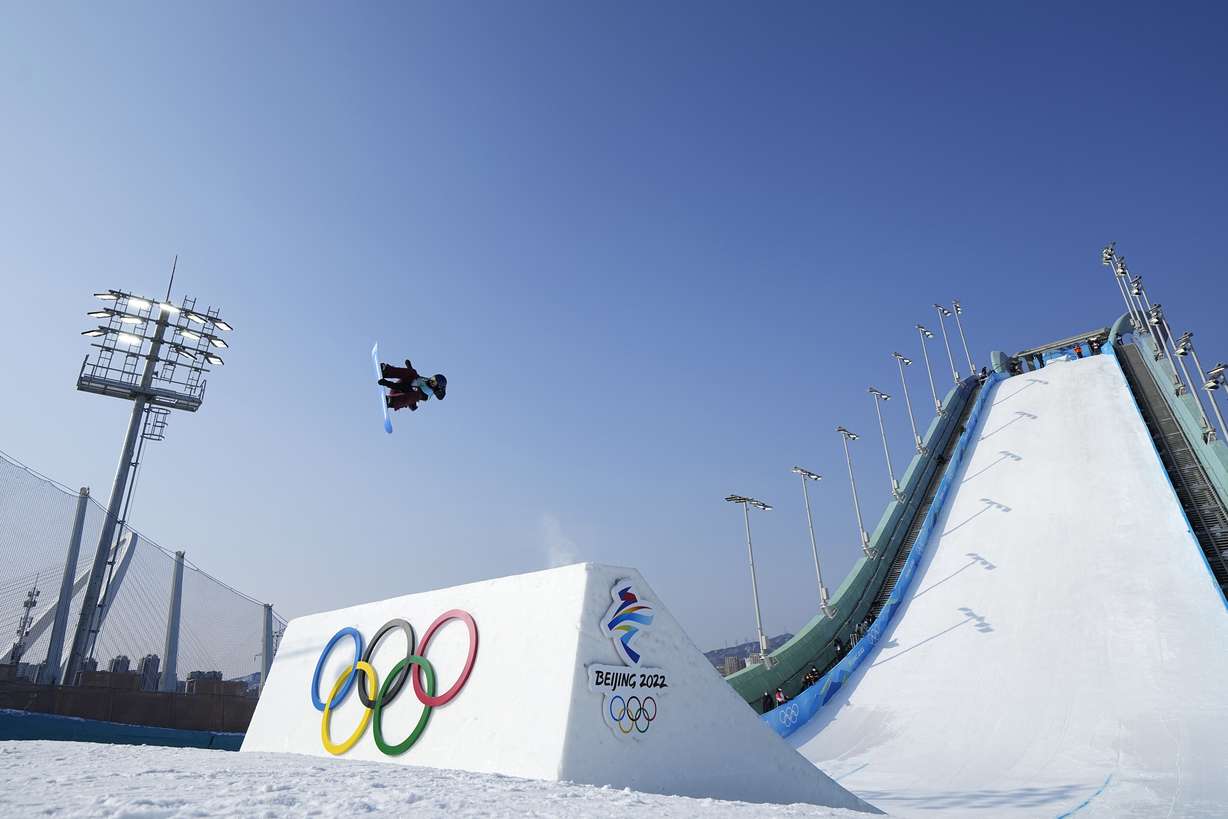 Melissa Peperkamp of the Netherlands competes during the men’s snowboard big air finals of the 2022 Winter Olympics, Feb. 15, 2022, in Beijing. Sites are still needed for Winter Games medals plaza, big air competitions.