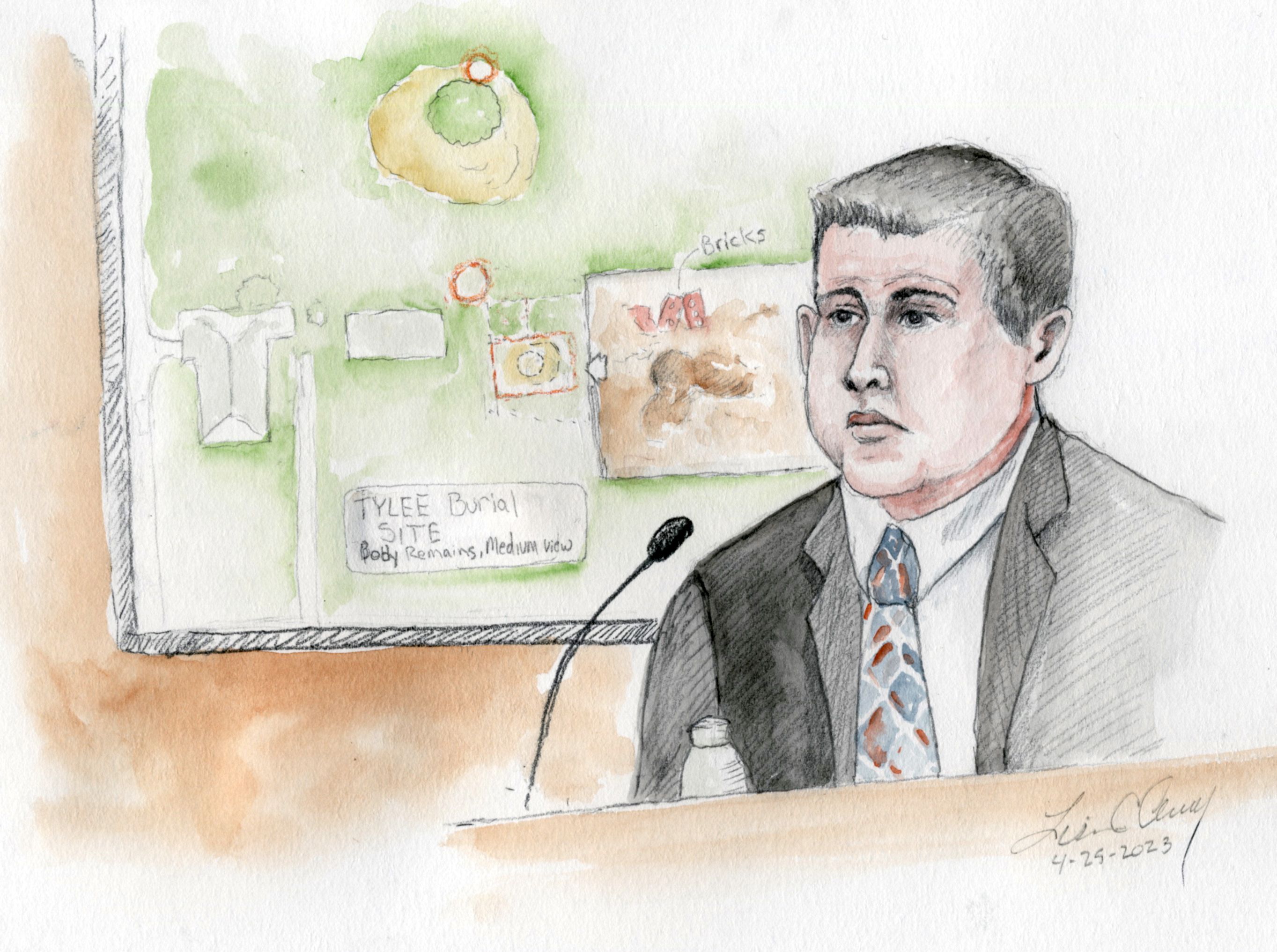 Steve Daniels, special agent with the FBI, testifies about the burial site for Tylee Ryan at the murder trial for her mother, Lori Vallow Daybell,on Tuesday in Boise.