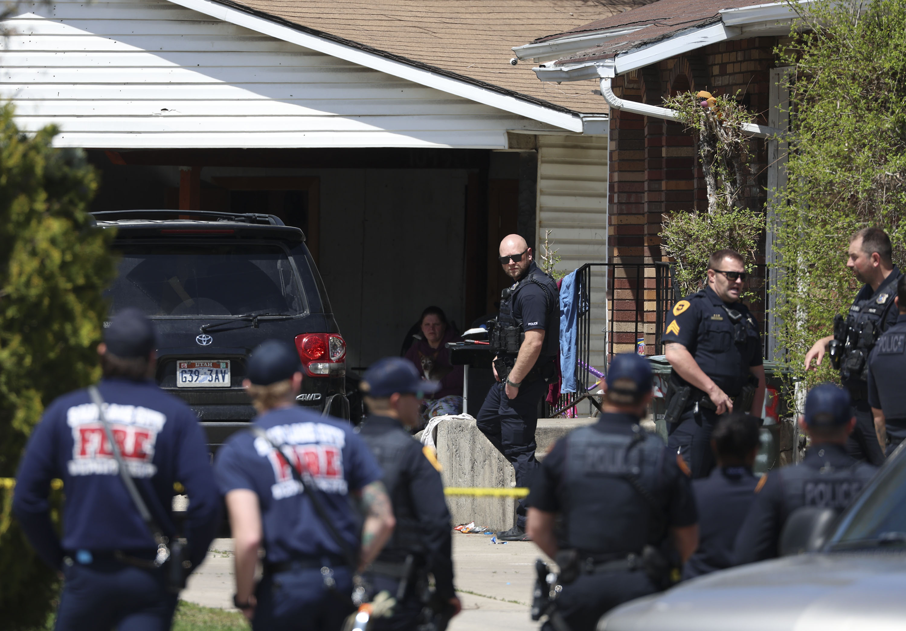 Salt Lake police investigate a shooting near 1600 West and 500 South in Salt Lake City on April 26. A 13-year-old girl died in the shooting, and her 16-year-old brother was charged as an adult Wednesday with murder.