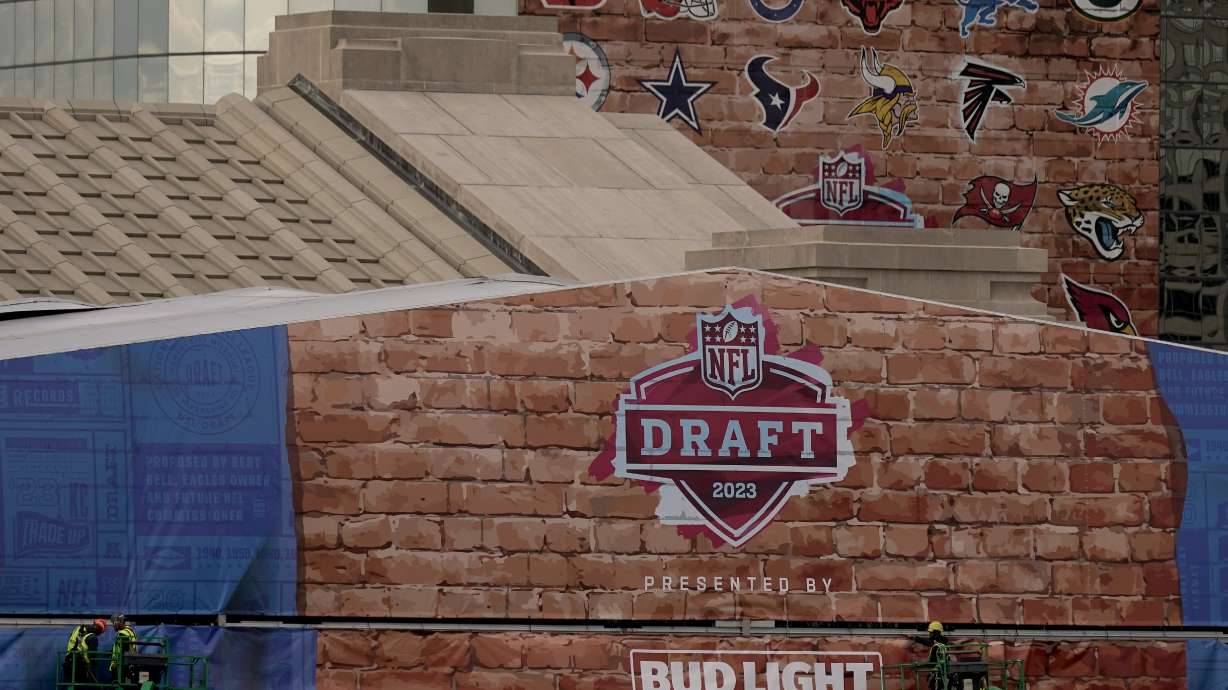 Preparations for the NFL Draft continue Tuesday, April 25, 2023, at Union Station in Kansas City, Mo. The draft will run from April 27-29.