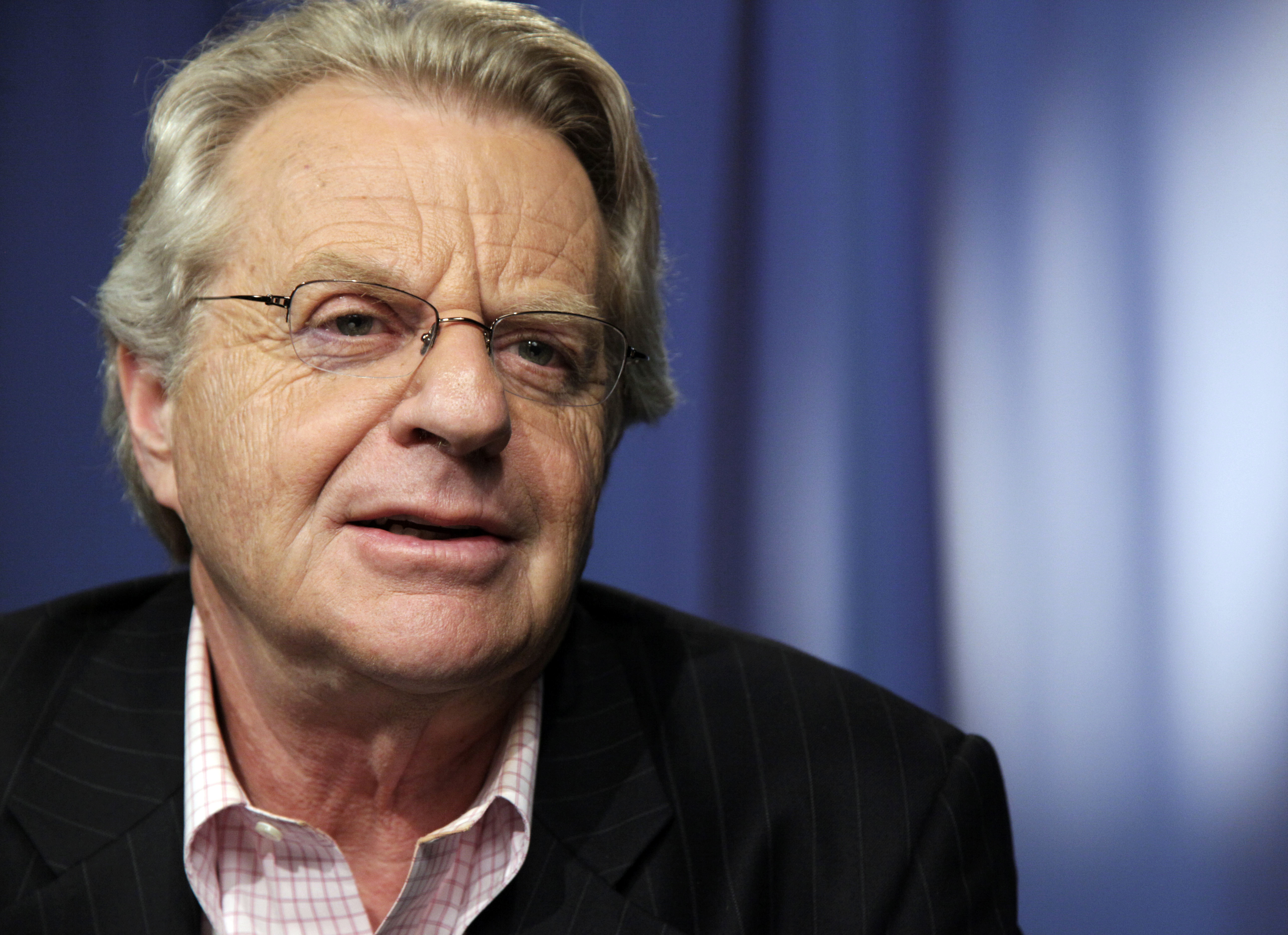 Talk show host Jerry Springer speaks in New York on April 15, 2010. Springer, the former Cincinnati mayor and news anchor has died. 