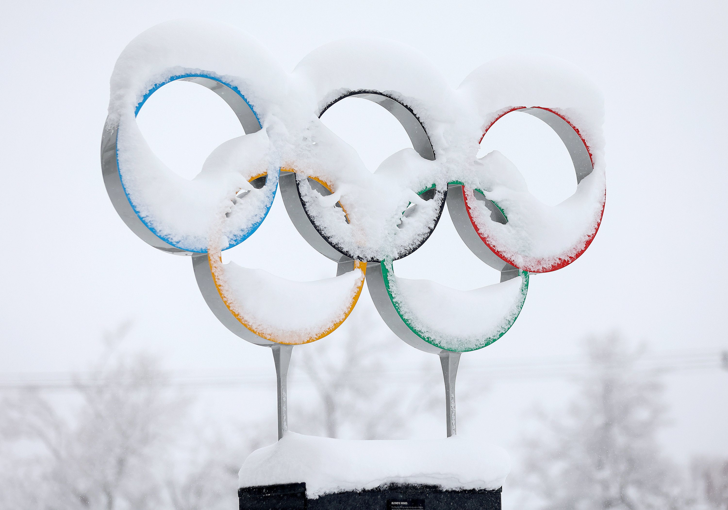 The Olympic Rings at the Olympic and Paralympic Cauldron Plaza in Salt Lake City, on Feb. 22. A new University of Utah report finds the city is in a good position to host the Winter Games again.