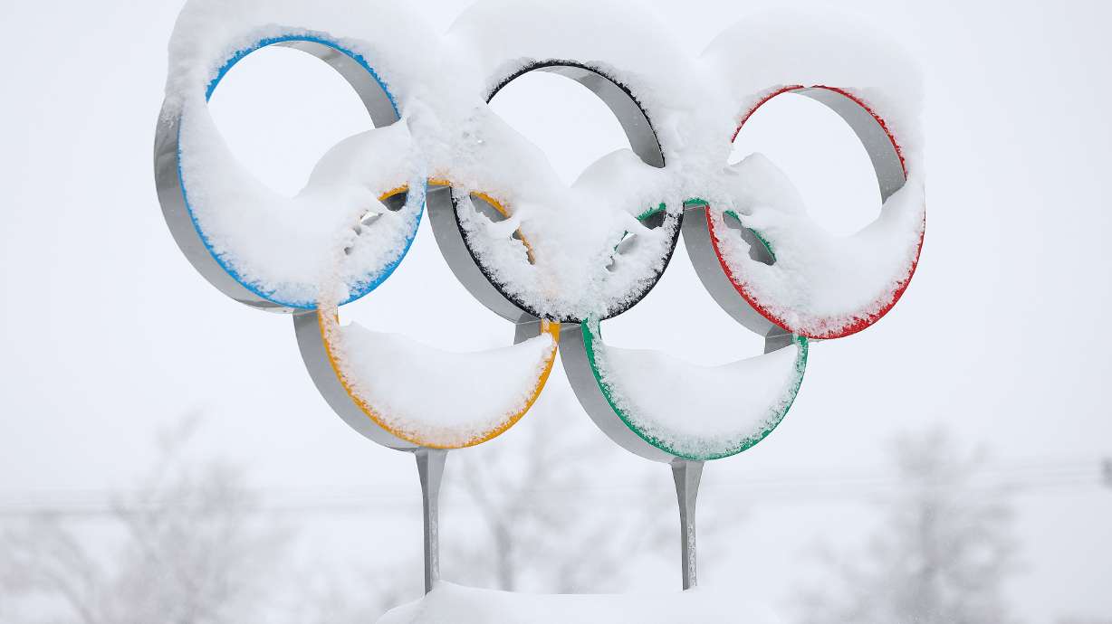 The Olympic Rings at the Olympic and Paralympic Cauldron Plaza in Salt Lake City, on Feb. 22. A new University of Utah report finds the city is in a good position to host the Winter Games again.
