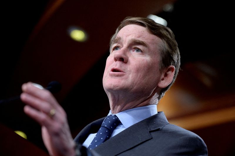 U.S. Senator Michael Bennet, D-Colo., during a news conference on Capitol Hill in Washington on March 7.