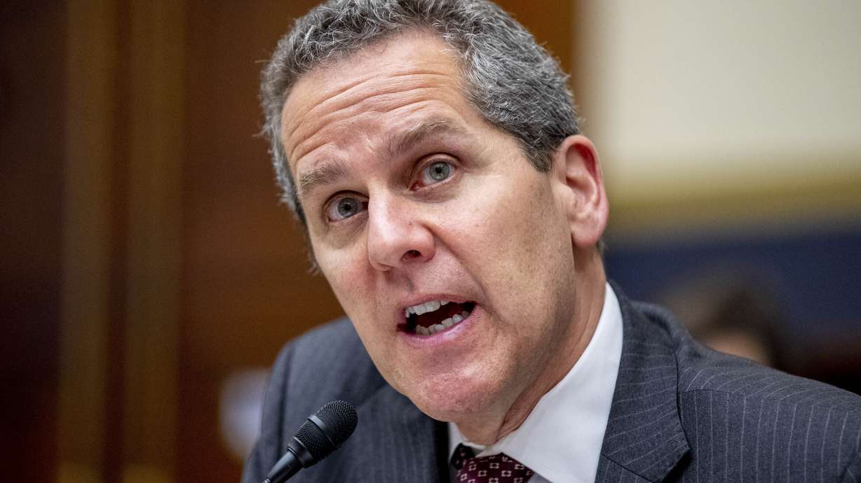 Federal Reserve Board of Governors Vice Chair for Supervision Michael Barr testifies on Capitol Hill on March 29 in Washington. Barr was selected to lead the central bank's review of its supervision of Silicon Valley Bank, which failed in March.