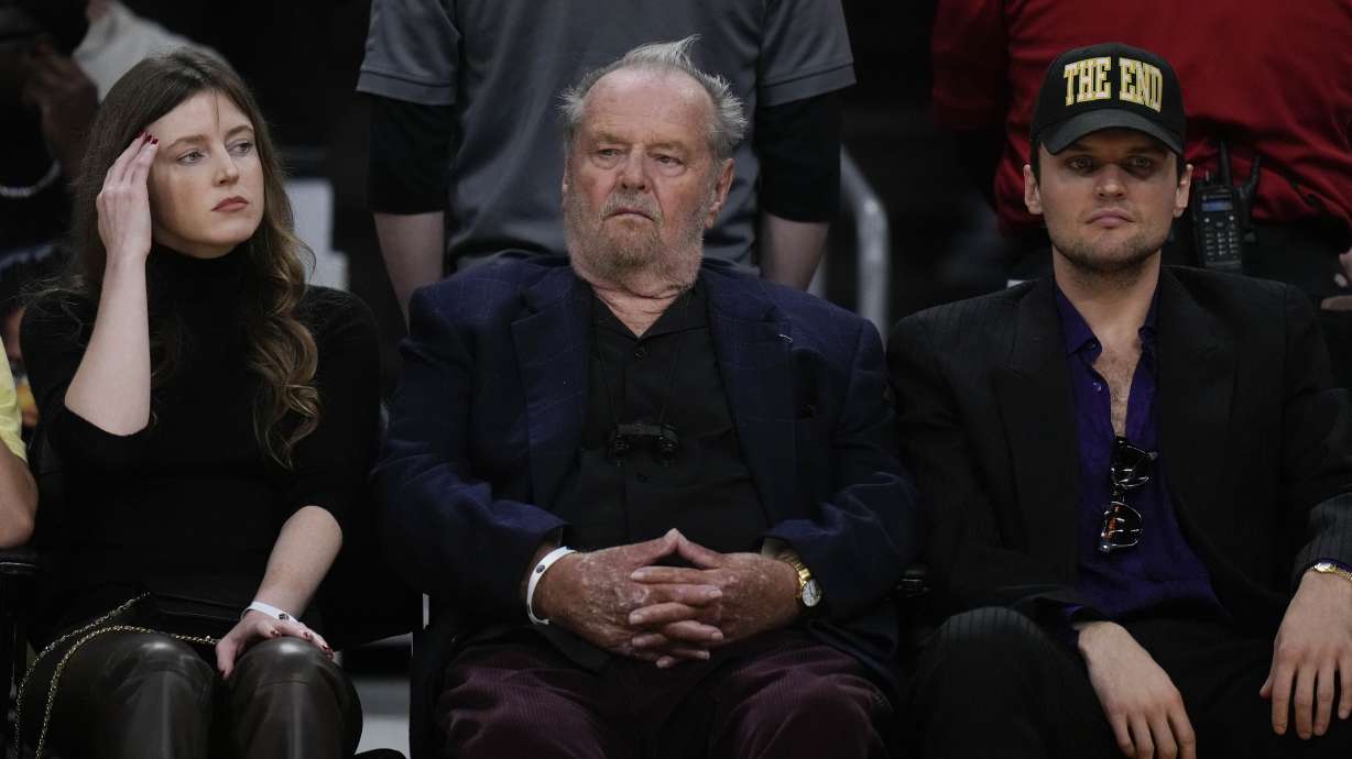 Actor Jack Nicholson attends Game 6 of a first-round NBA basketball playoff series between the Los Angeles Lakers and the Memphis Grizzlies on Friday, April 28, 2023, in Los Angeles.