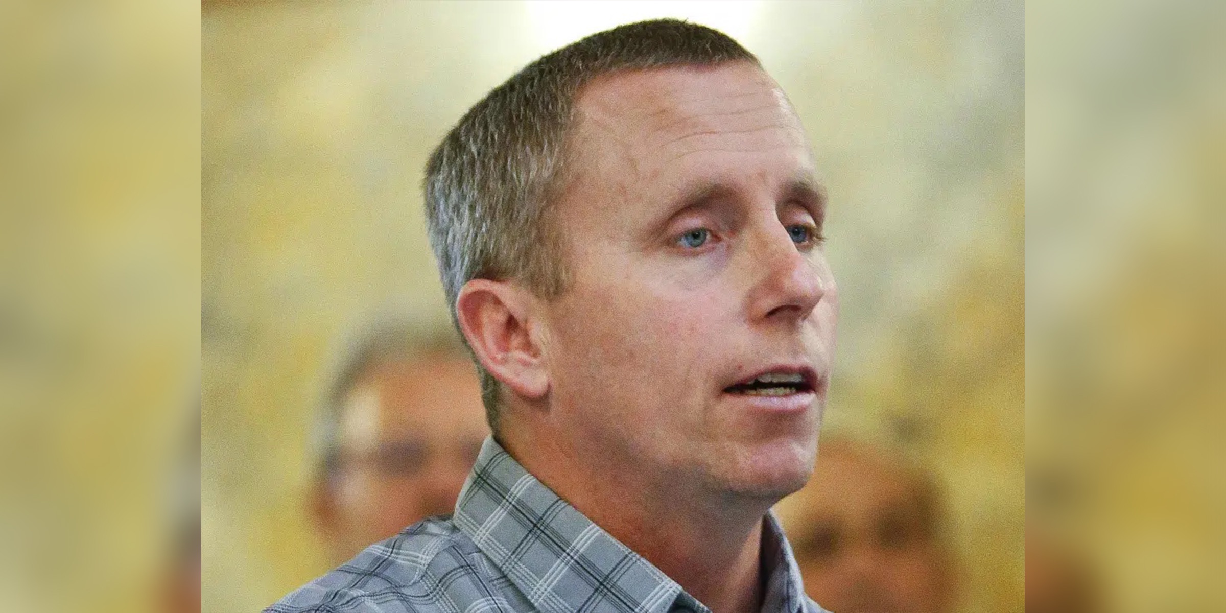 Floyd Bledsoe speaks in favor of abolishing the death penalty in Kansas at the Statehouse in Topeka on Jan. 28, 2016. A Kansas county will pay $7.5 million to Bledsoe, who spent 16 years in prison for a rape and murder he didn't commit. 