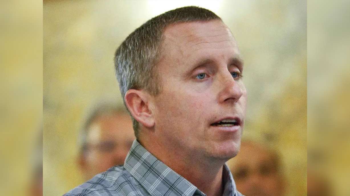 Floyd Bledsoe speaks in favor of abolishing the death penalty in Kansas at the Statehouse in Topeka on Jan. 28, 2016. A Kansas county will pay $7.5 million to Bledsoe, who spent 16 years in prison for a rape and murder he didn't commit.