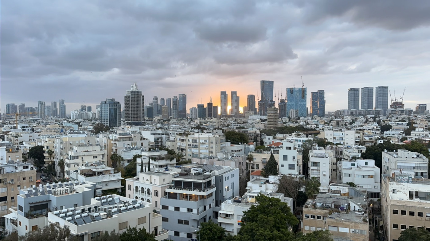 Dawn in Tel Aviv, Israel on March 30, 2023.