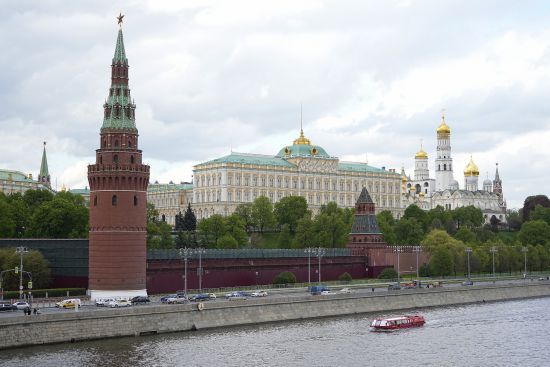 A view of the Moscow Kremlin in Moscow, Russia, Wednesday. Russian authorities have accused Ukraine of attempting to attack the Kremlin with two drones overnight. The Kremlin on Wednesday decried the alleged attack attempt as a "terrorist act" and said Russian military and security forces disabled the drones before they could strike.
