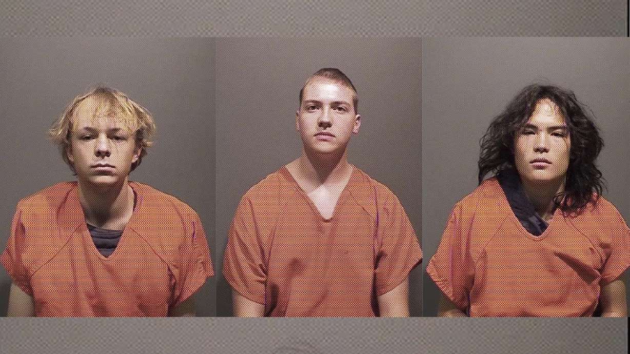 This photo provided by the Jefferson County Sheriff's Office shows three teenagers are facing first-degree murder charges stemming from the death of a 20-year-old Colorado woman who was struck by a rock.