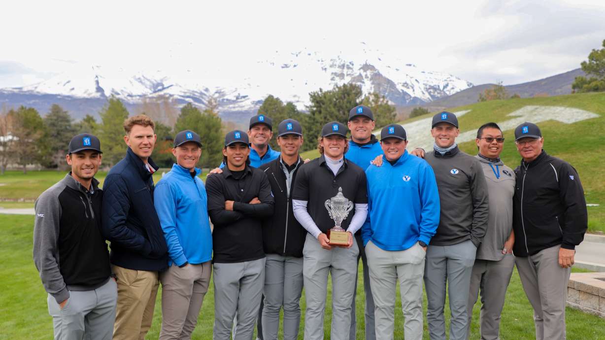 BYU men’s golf, shown here after shooting 40 under par to take home the team championship at the 58th PING Cougar Classic, will tee off in the NCAA Morgan Hill regional next week near San Jose, California.