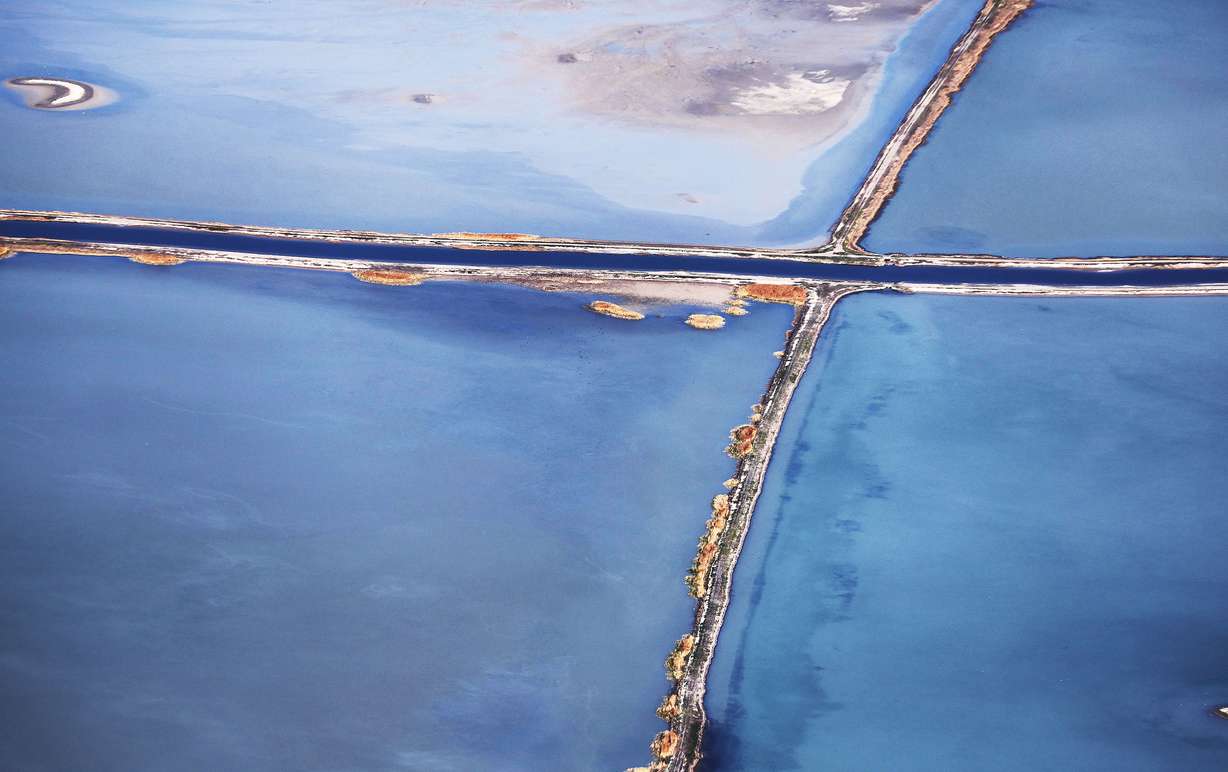 The water level is rising in the Great Salt Lake due to snowmelt as photographed on Wednesday.