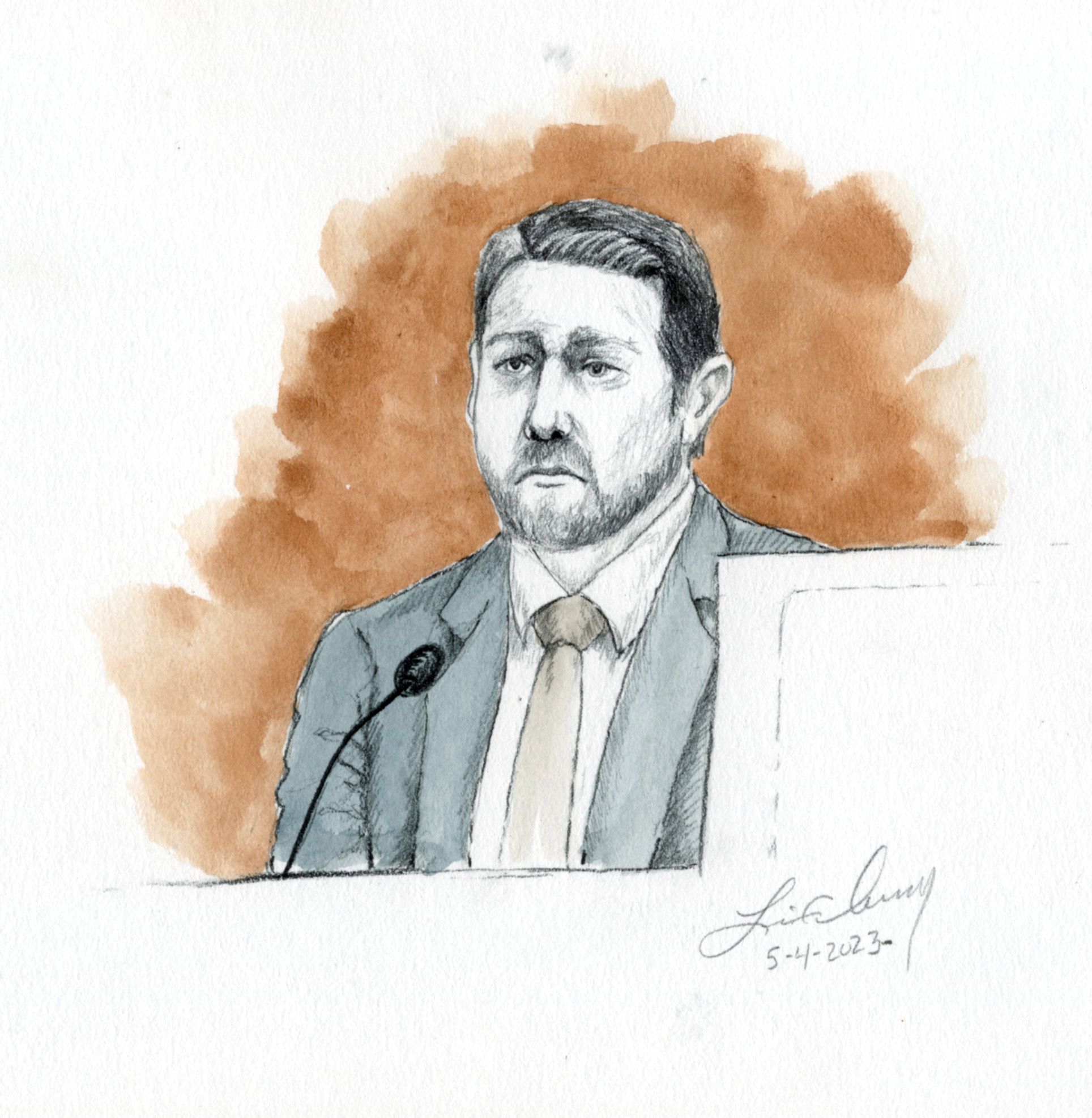 Ian Pawlowski testifies about his experiences with Lori Daybell and her family after he married her niece, at Daybell's jury trial on Thursday.