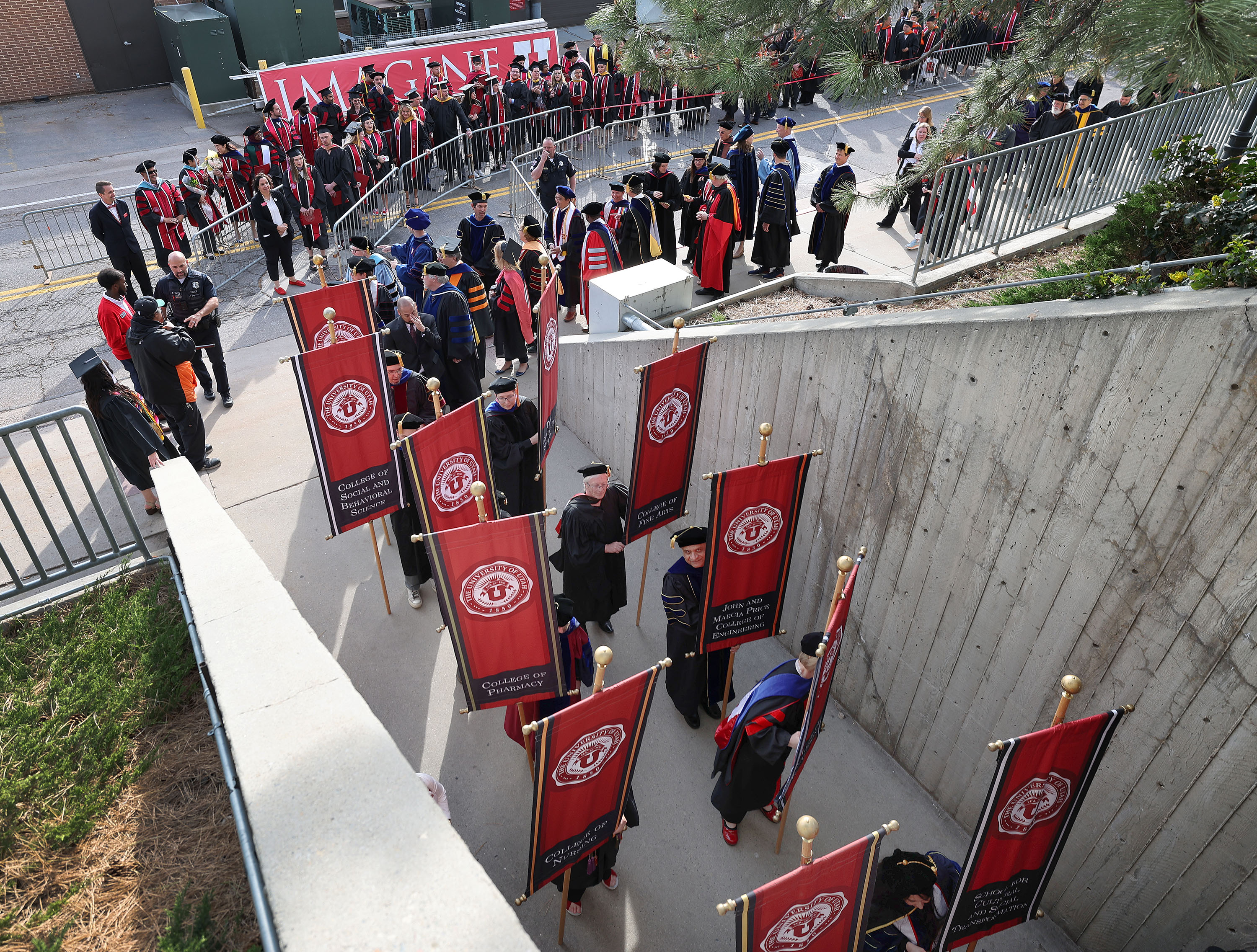 A University of Utah commencement procession in Salt Lake City on Thursday. With 8,723 graduates, it is the largest group of graduates in the school’s history.