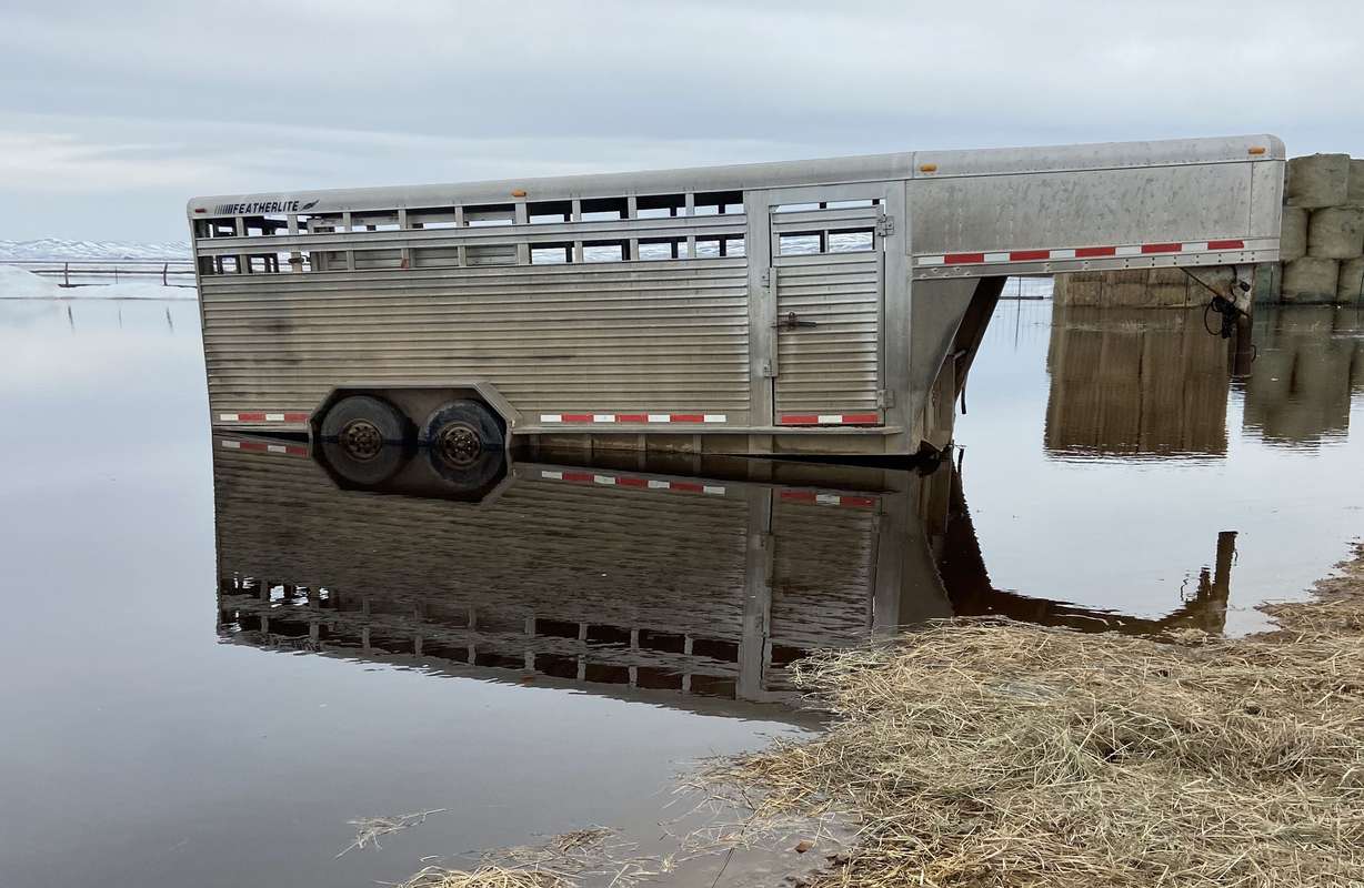A flooded farm is pictured in this undated handout photo from the Utah Department of Agriculture and Food.