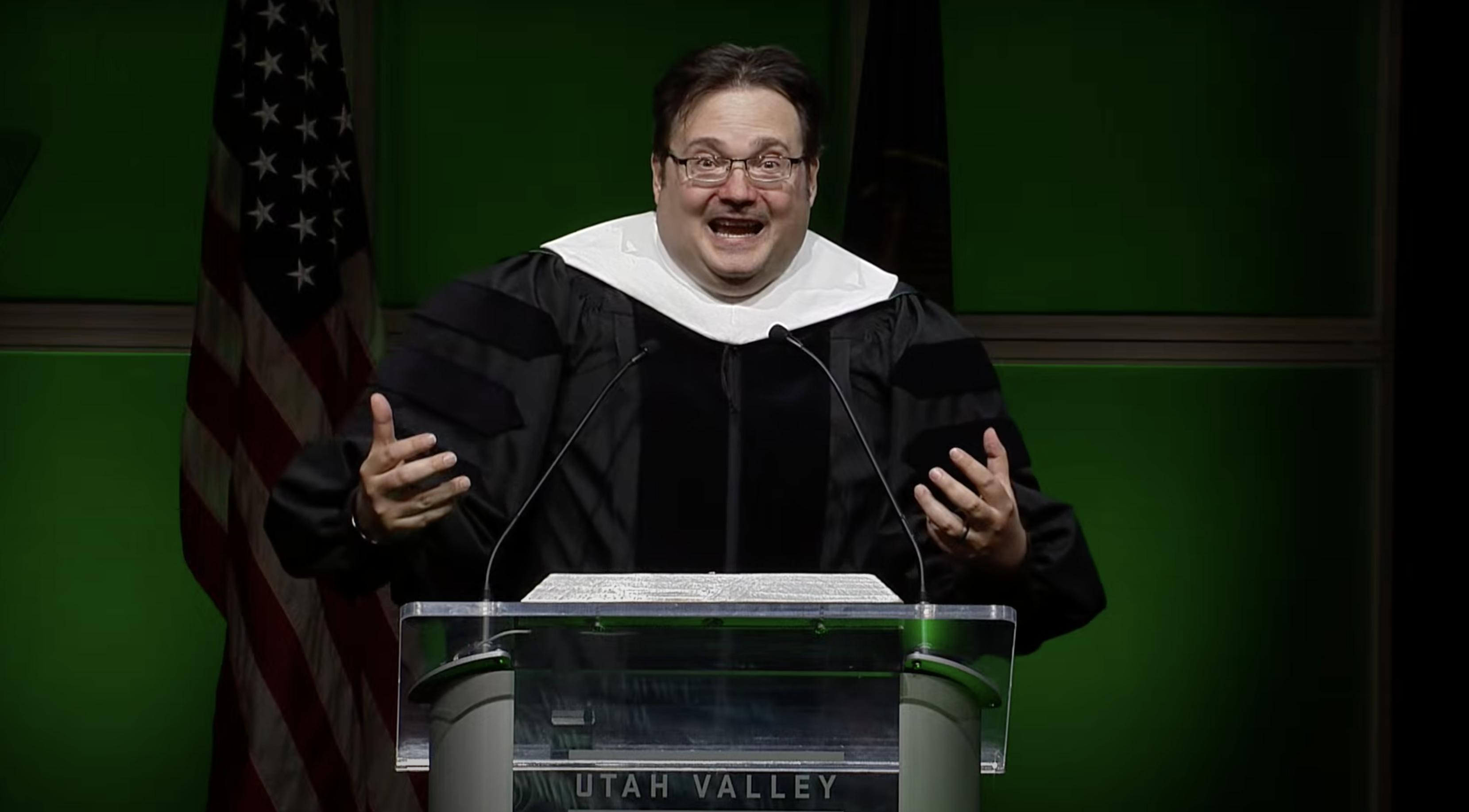 Fantasy author Brandon Sanderson told graduates to focus on finding joy during the journey at Utah Valley University's 2023 commencement in Orem on Thursday.