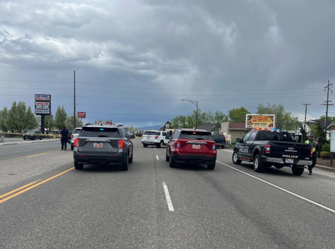 A motorcyclist died after he collided with a pickup truck in Sandy Thursday afternoon.