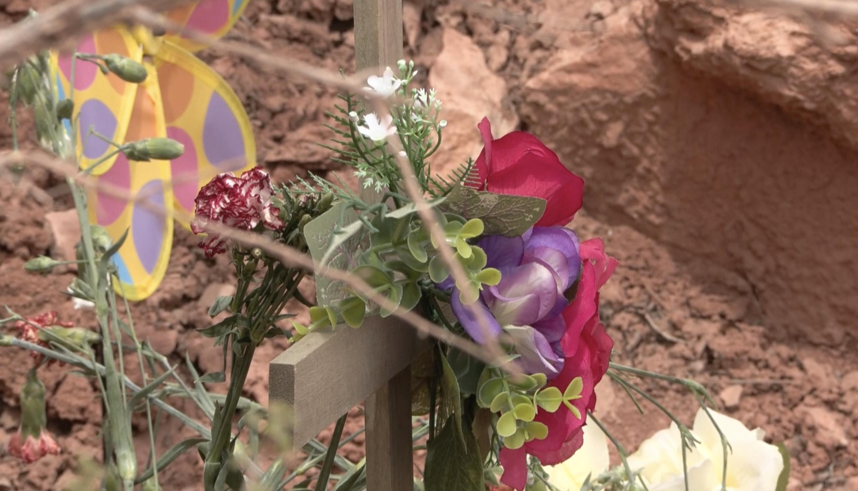 A memorial was set up Friday by Erik Alldredge's friends after he was killed in a rollover crash May 2.